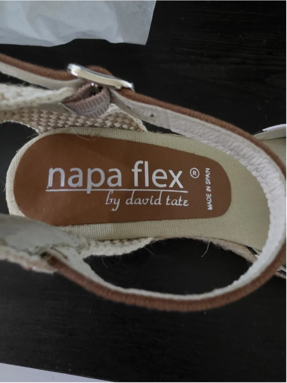 Napa Flex David Tate Espadrille Wedge d'Orsey Sandals 8.5 M (39 EU) Black White